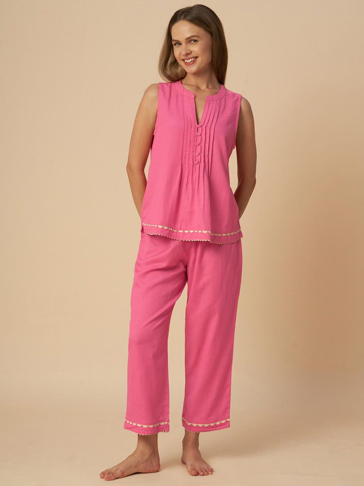 Chemistry Ric Rac Trimmed Nightsuit Pink-picture-25