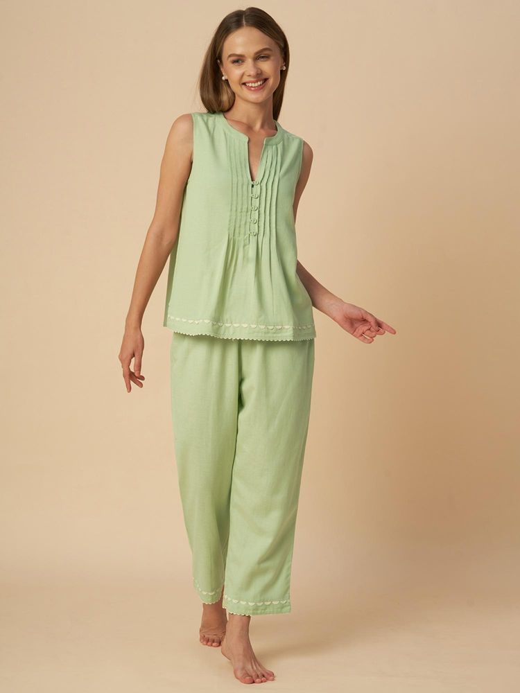 Chemistry Ric Rac Trimmed Nightsuit Green-picture-26