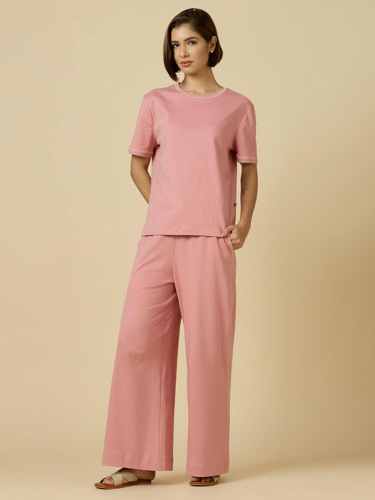 Chemistry Cotton Interlock Jersey Nightsuit Rose Gold-picture-20