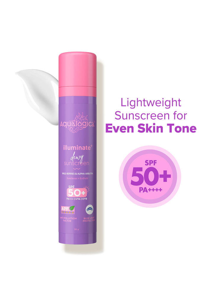 Aqualogica Illuminate+ Dewy Lightweight Sunscreen Gel SPF 50+ PA++++ for All Skin Types-image-21