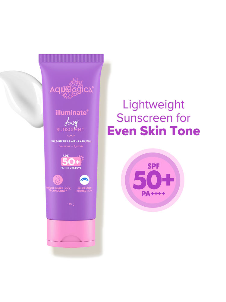 Aqualogica Illuminate+ Dewy Lightweight Sunscreen Gel SPF 50+ PA++++ for All Skin Types-image-20