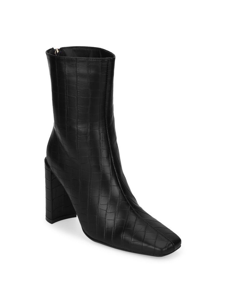 Truffle Collection Black Animal Print Boots-picture-14