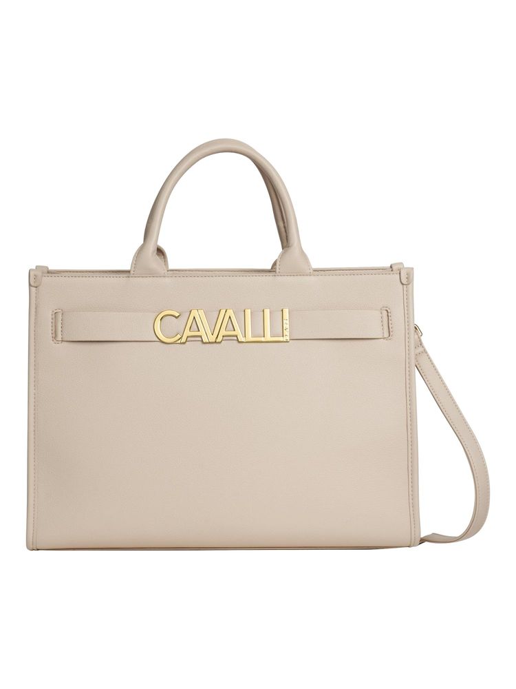 Cavalli Class Beige Synthetic Cloe Tote Bag with Detachable Strap-picture-27