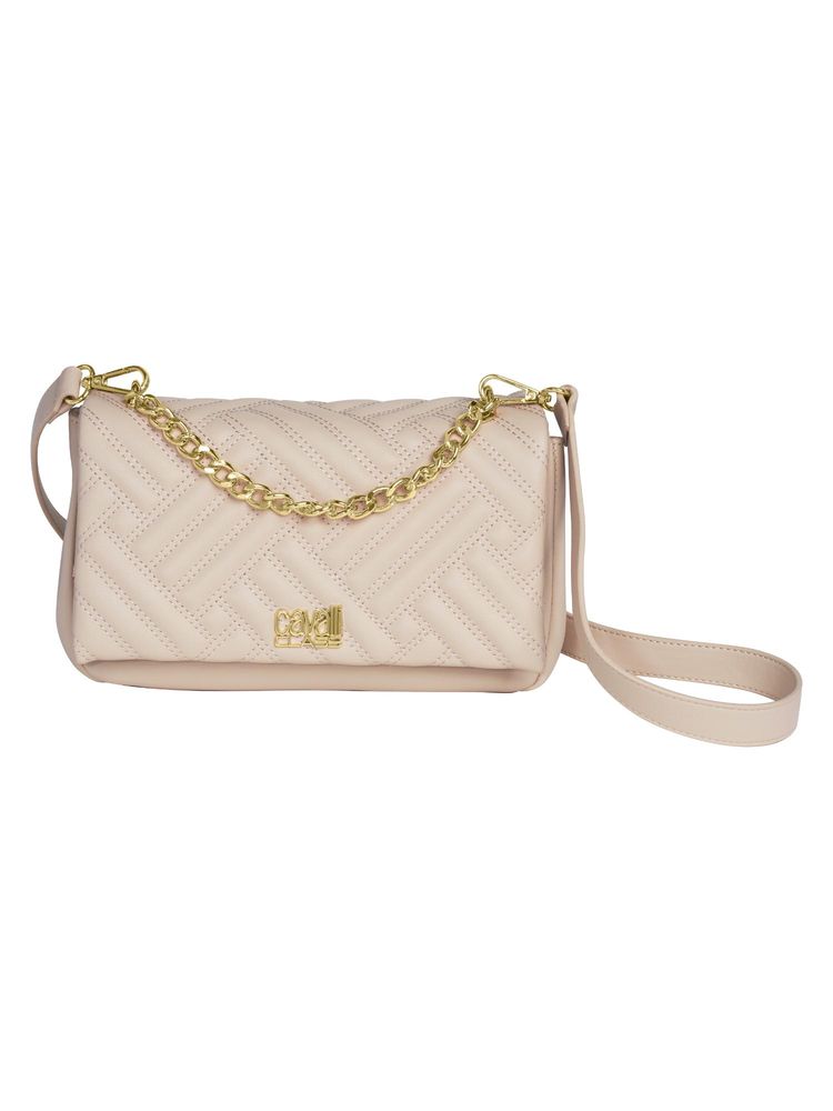 Cavalli Class Beige Synthetic Lidia Crossbody Bag