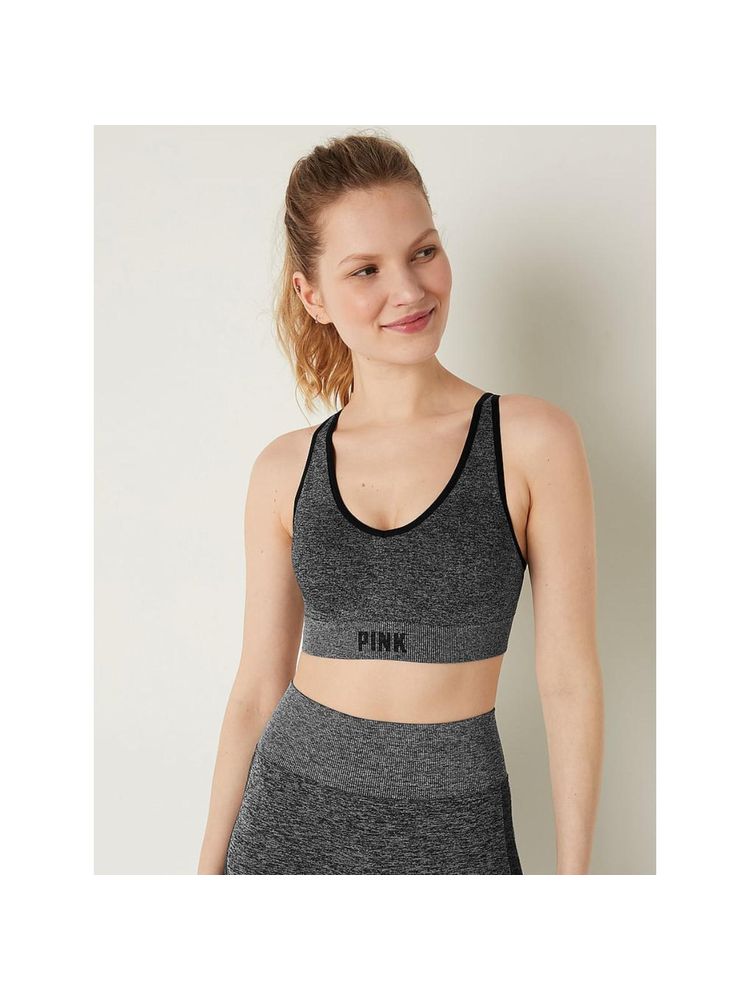 Victoria's Secret Active Seamless Air Medium Impact Black Sports Bra-image-45