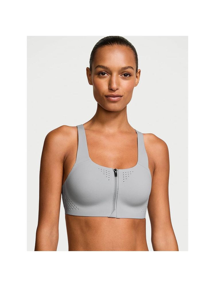 victoria's secret intimates Victoria's Secret Grey Featherweight Max Front-Close Sports Bra-picture-13