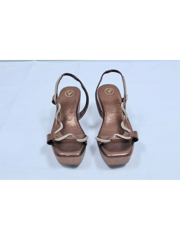 Sana K Luxurious Footwear Brown Square Toe Pillow Wedge-picture-15