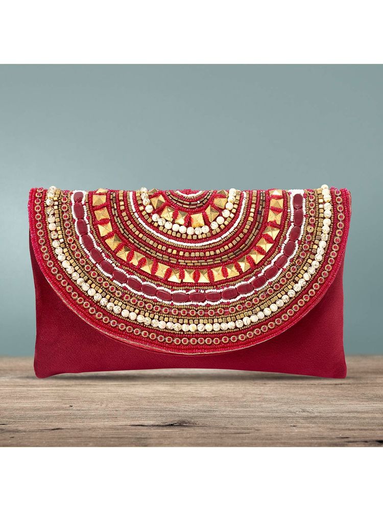 Peora Clutch Purses for Women Wedding Handmade Evening Handbags Party Bridal Clutch (C12M)-image-34