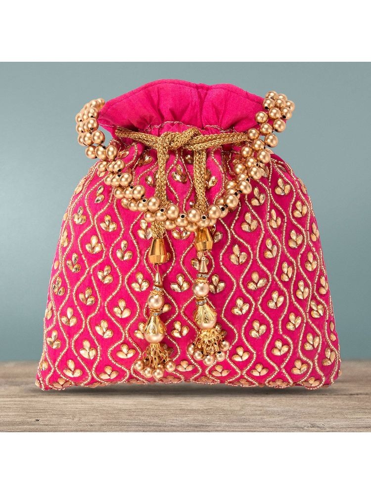 Peora Potli Bags for Women Evening Bag Clutch Ethnic Bride Purse with Drawstring (P27R)
