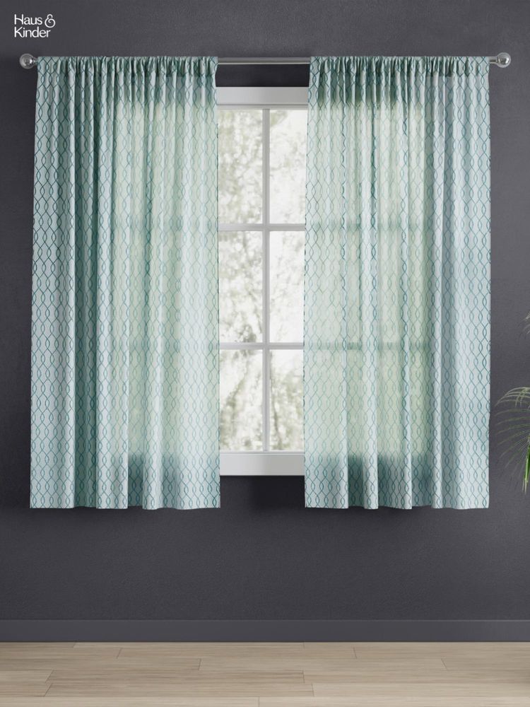 Haus & Kinder Signature Misty Wave Sheer Jacquard Curtains (Pack of 2)-picture-39