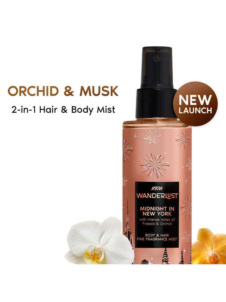 Wanderlust Midnight in New York Hair & Body Mist Long-Lasting Night Fragrance Orchid Caramel-picture-11