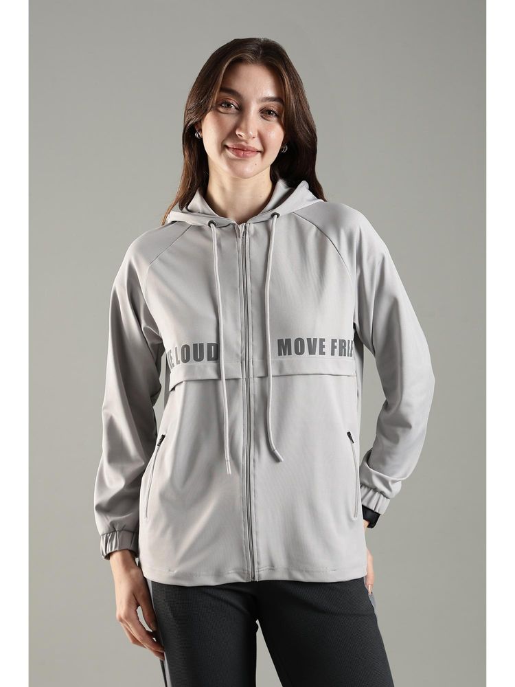 DOMIN8 Women's Raglan Sleeve Hoodie with Stylish Flap and Functional Zipper Pockets-Grey-picture-16