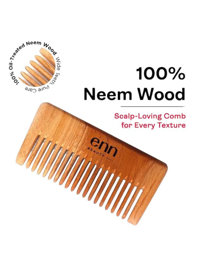 ENN Neem Wood Herbal Comb – Wide-Tooth, Ayurvedic Hair Care for Growth, Shine & Frizz Control-picture-32