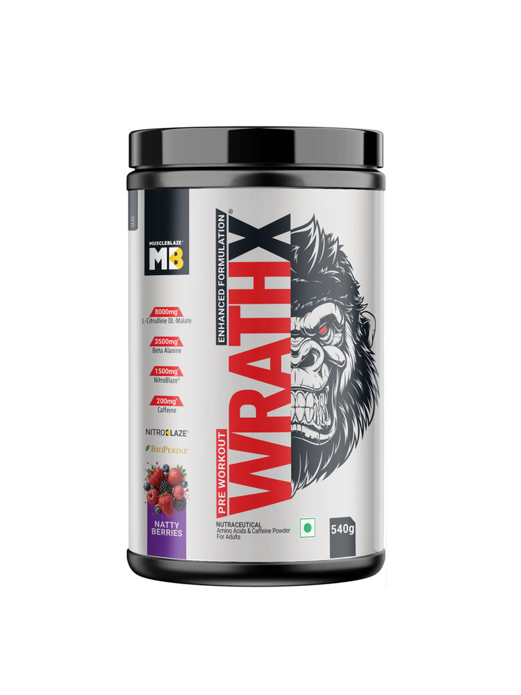 MuscleBlaze Pre Workout Wrathx Powder With Creapure - Natty Berries