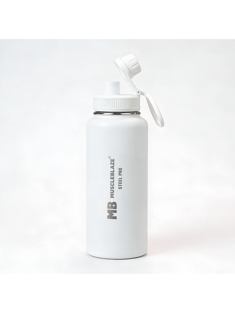 MuscleBlaze Stainless Steel Vacuum Insulated Water Bottle - White