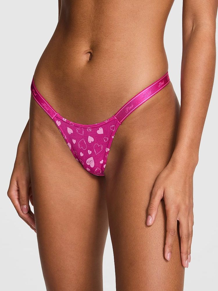 victoria's secret intimates Victoria's Secret PINK Logo Cotton High Leg Micro Thong Panty-picture-13