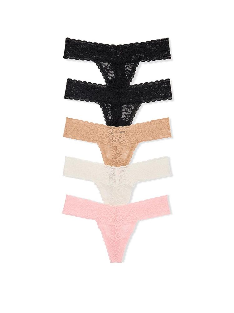victoria's secret intimates Victoria's Secret Lacie Thong Panties (Pack of 5)-picture-37