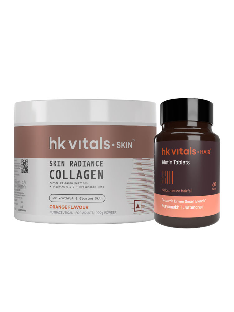 HealthKart HK Vitals Skin Radiance Collagen (Orange) + Biotin Tablets Combo Pack-image-11