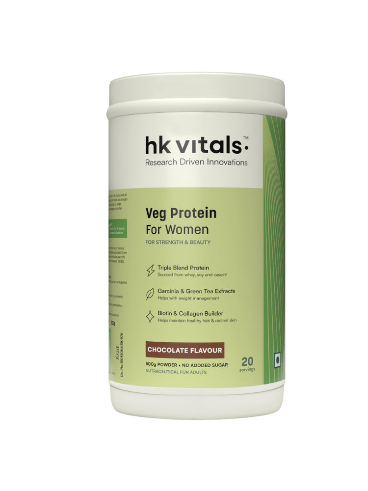 HealthKart HK Vitals ProteinUp Women, Veg Protein with Soy & Whey, for Strength & Beauty, Chocolate