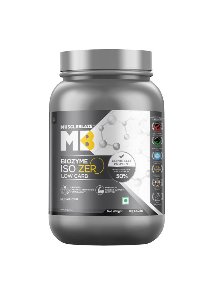 MuscleBlaze Biozyme ISO Zero Low Carb 100% Pure Whey Protein Isolate Powder - Unflavoured-image-21