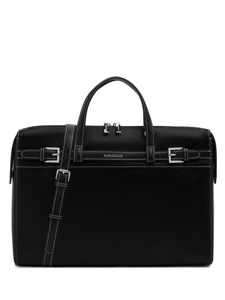 MIRAGGIO Shalom 14 Inch Laptop Bag With Detachable Strap - Black (L)-image-23