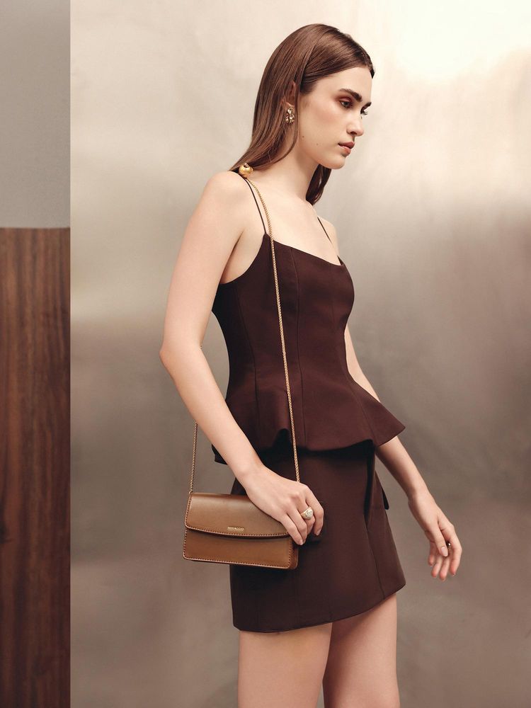 MIRAGGIO Tilly Clutch With Detachable Strap - Brown (M)-image-49