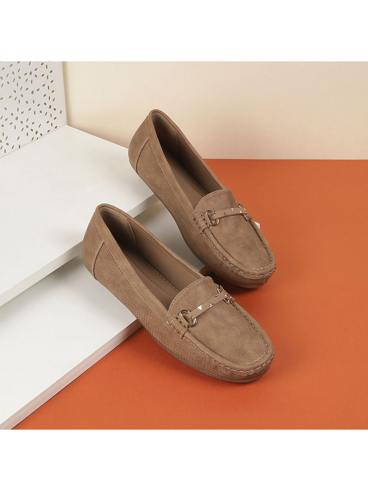 Metro Women Brown Slip On Casual Loafers-picture-11