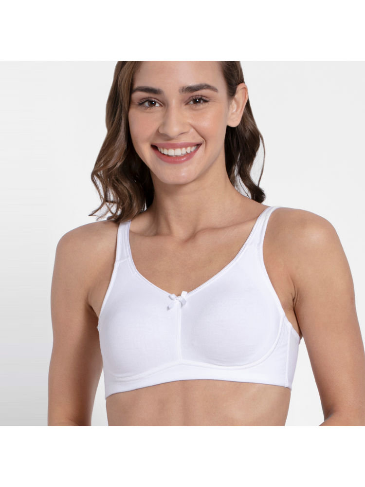 Jockey FE41 Wirefree Non Padded Cotton Elastane Full Coverage Everyday Bra - White-picture-25