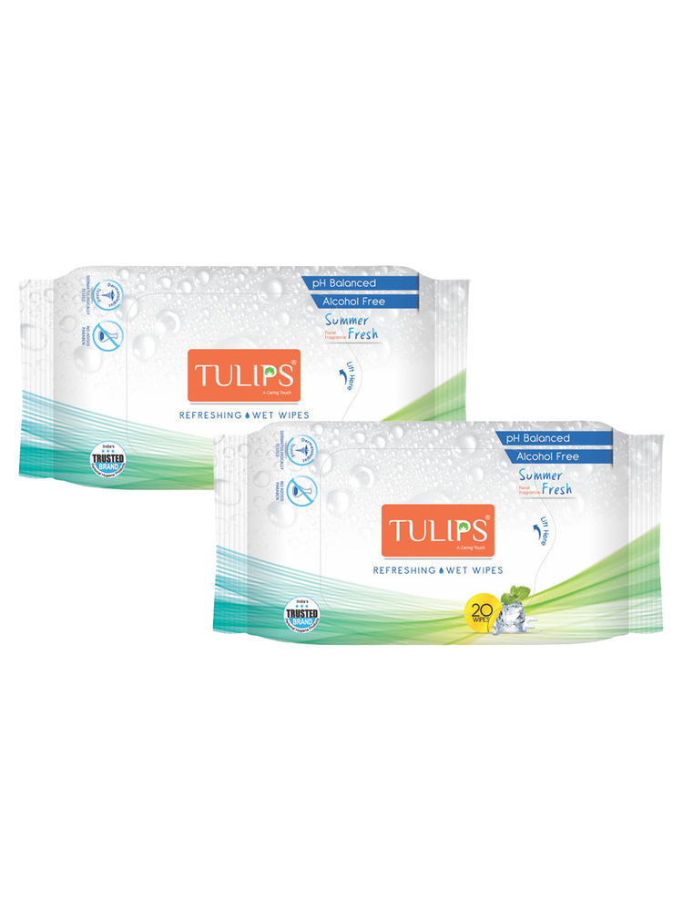 Tulips Refreshing Wet Wipes Summer Fresh Fragrance
