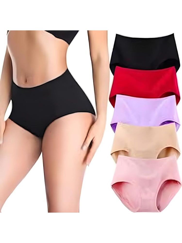 BRACHY Women Seamless Assorted Hipster Briefs Multi-Color (Pack of 4)-picture-20