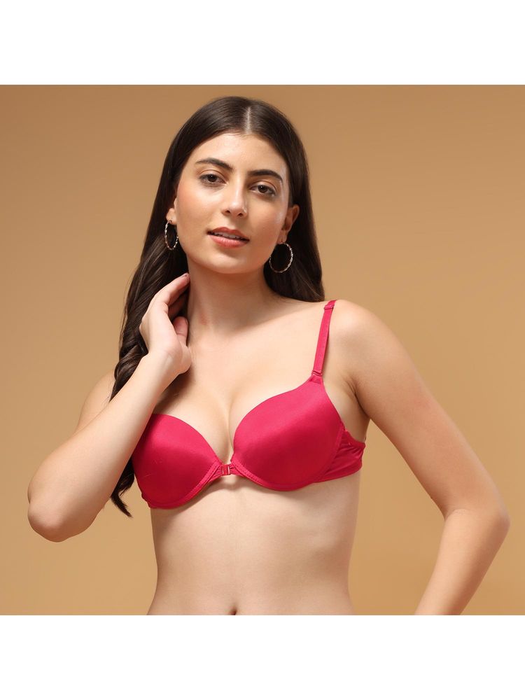 BRACHY Women Red Front Open Underwire Push-Up Heavily Padded Bra-picture-14