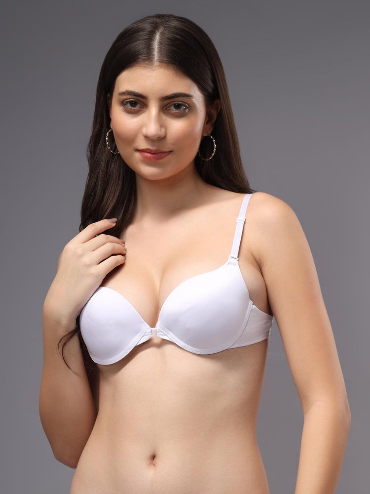 BRACHY Women White Front Open Underwire Push-Up Heavily Padded Bra-picture-10