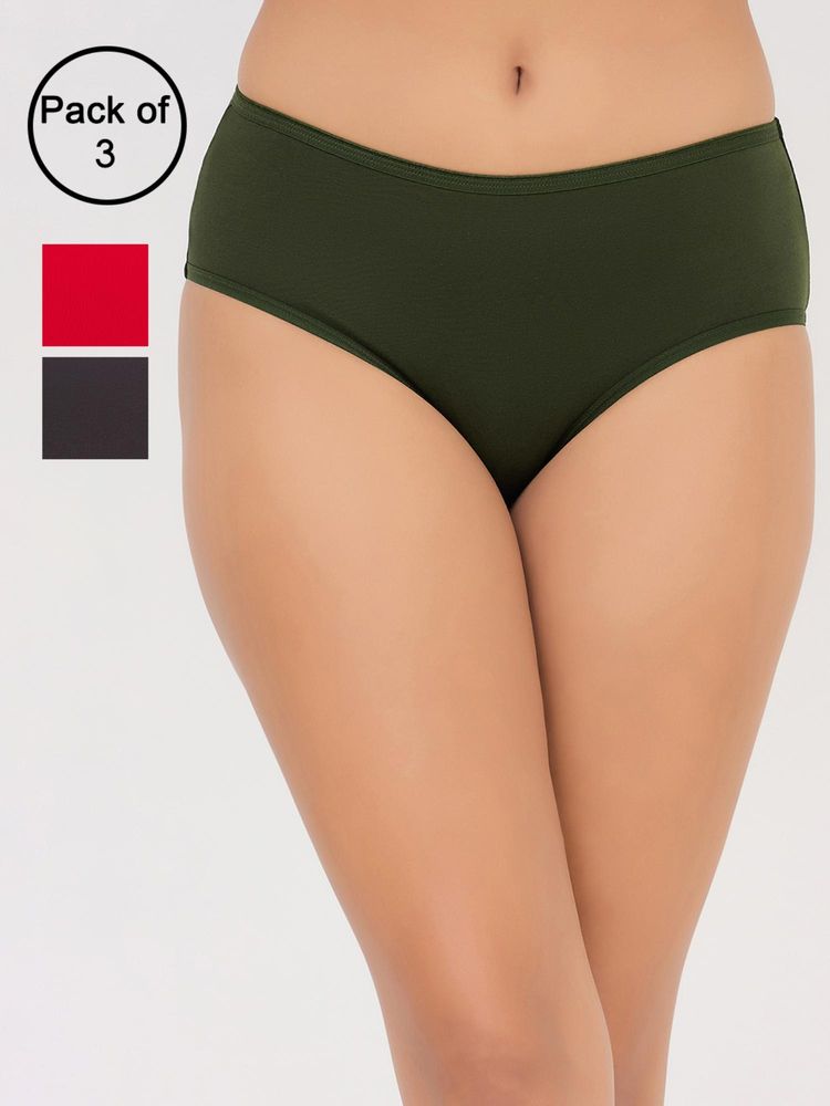 Clovia Cotton High Waist Hipster Panties Multi-Color (Pack of 3)-picture-15