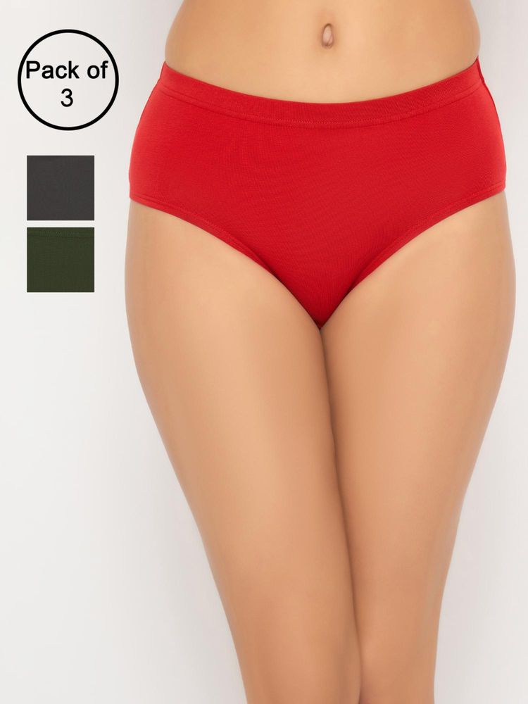 Clovia Cotton High Waist Hipster Panties Multi-Color (Pack of 3)-picture-23