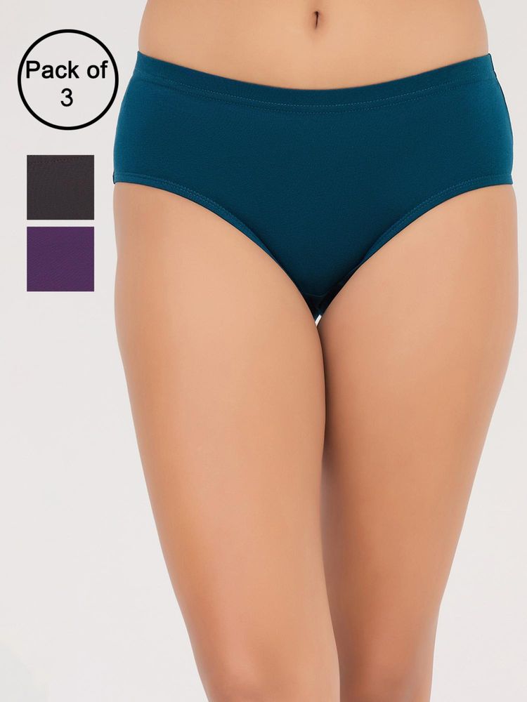 Clovia Cotton High Waist Hipster Panties Multi-Color (Pack of 3)-picture-17