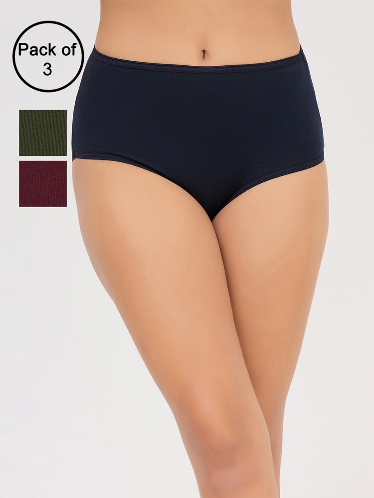 Clovia Cotton High Waist Hipster Panties Multi-Color (Pack of 3)-picture-16