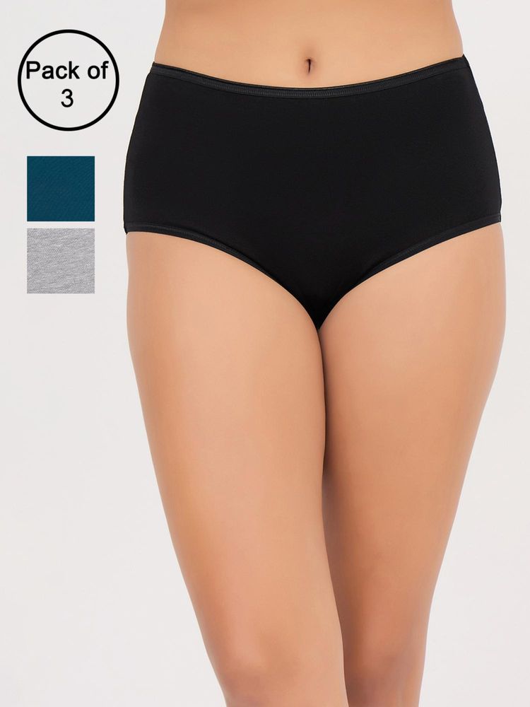 Clovia Cotton High Waist Hipster Panties Multi-Color (Pack of 3)-picture-18