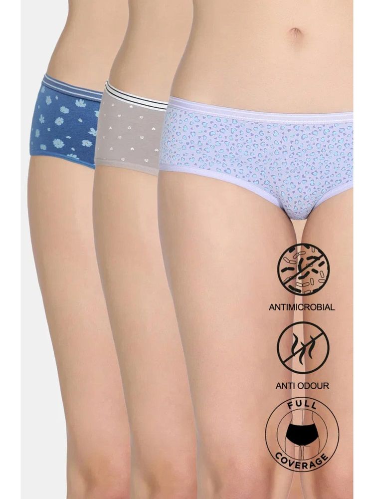 Zivame Low Rise Full Coverage Hipster Panty - Multi-Color (Pack of 3)-picture-17