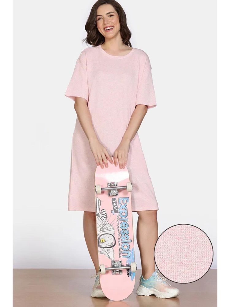 Zivame 2 Mile Fashion Knit Cotton Loungewear Dress - Pink Dogwood-picture-21