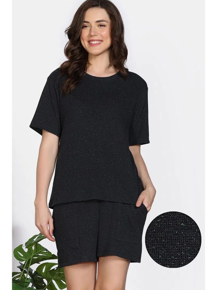Zivame Knit Cotton Nightsuit - Caviar-picture-34