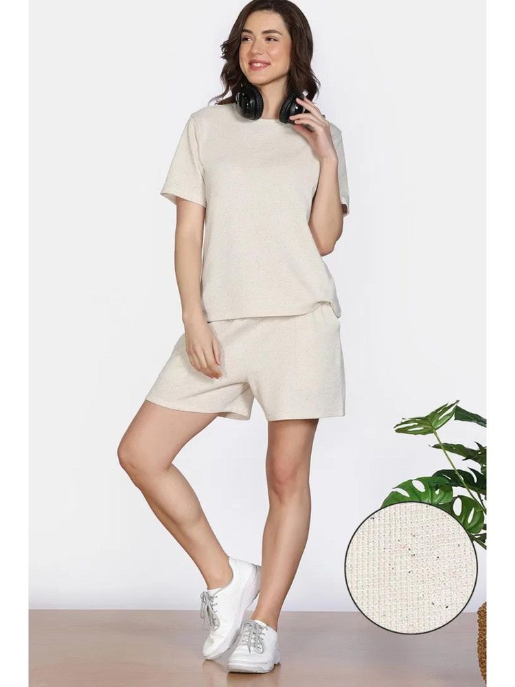 Zivame Knit Cotton Nightsuit - Marshmallow-picture-35