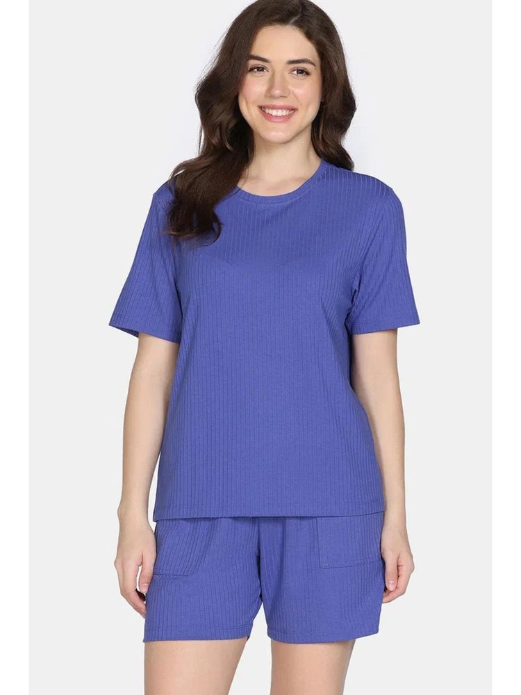 Zivame 2 Mile Fashion Knit Poly Nightsuit - Iris Bloom-picture-18