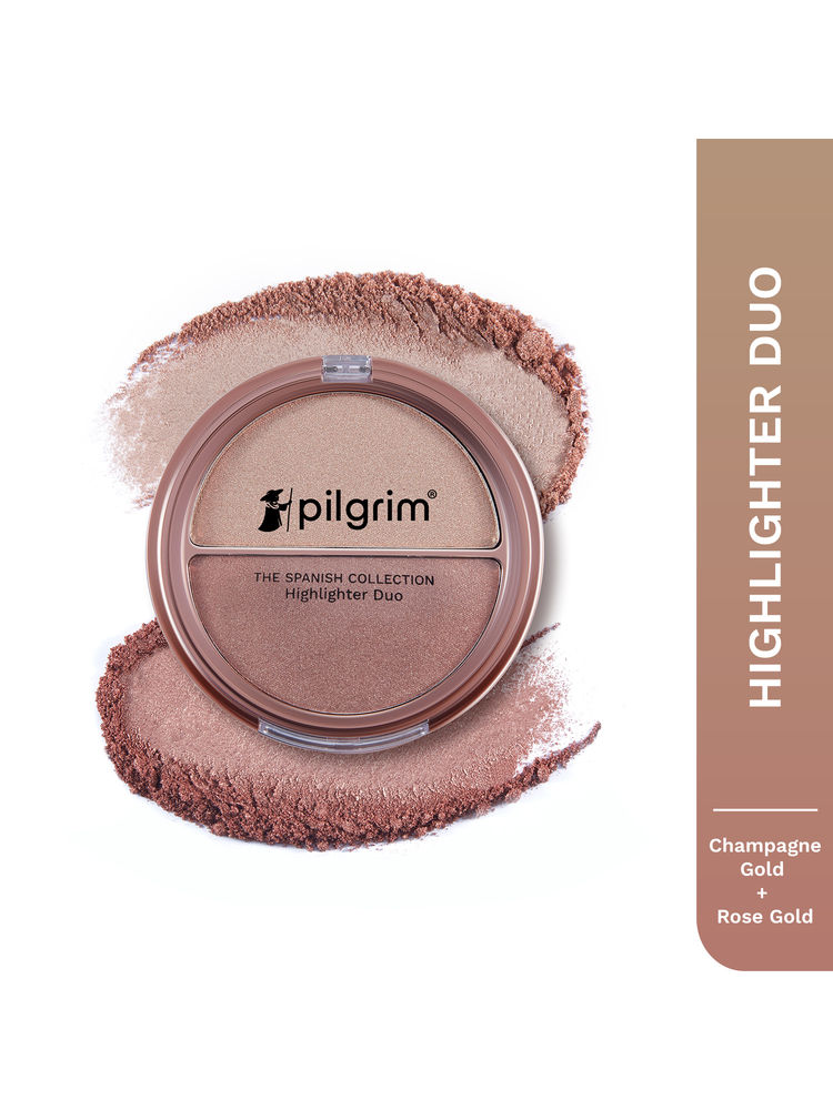 Pilgrim The Spanish Collection Highlighter Duo - Champagne Gold & Rose Gold 01-picture-20