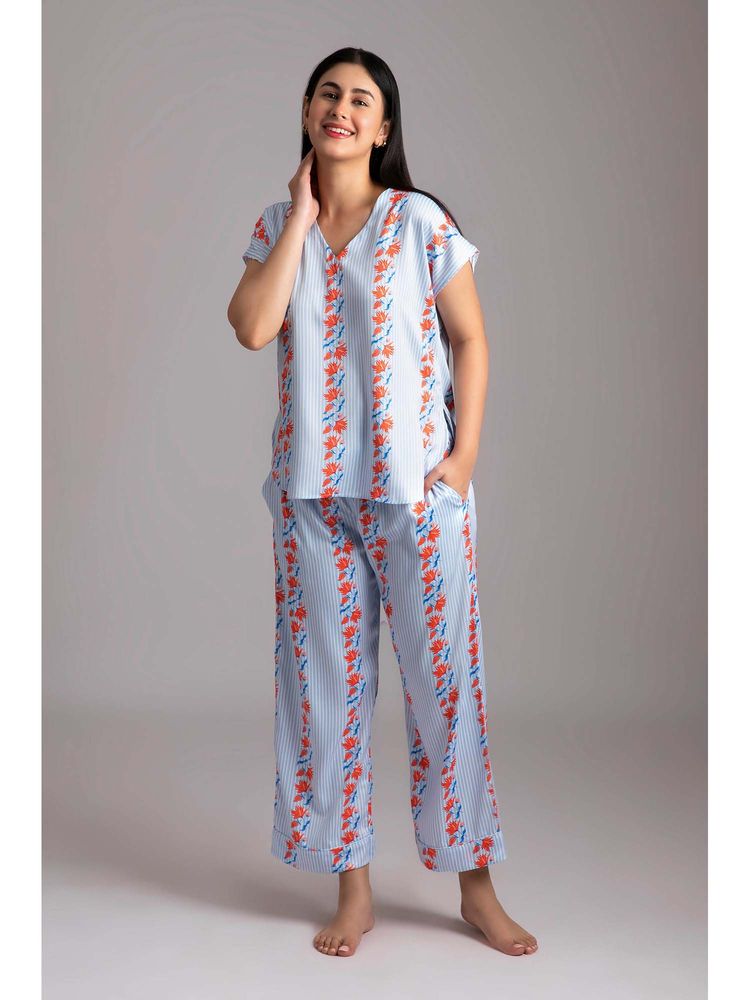 Forty Winks Ritzy Timsi Sky Satin Nightsuit-image-20