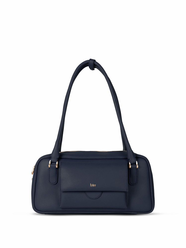 HIE Women Chloe Midnight Navy Blue Shoulder Bag (M)-image-4