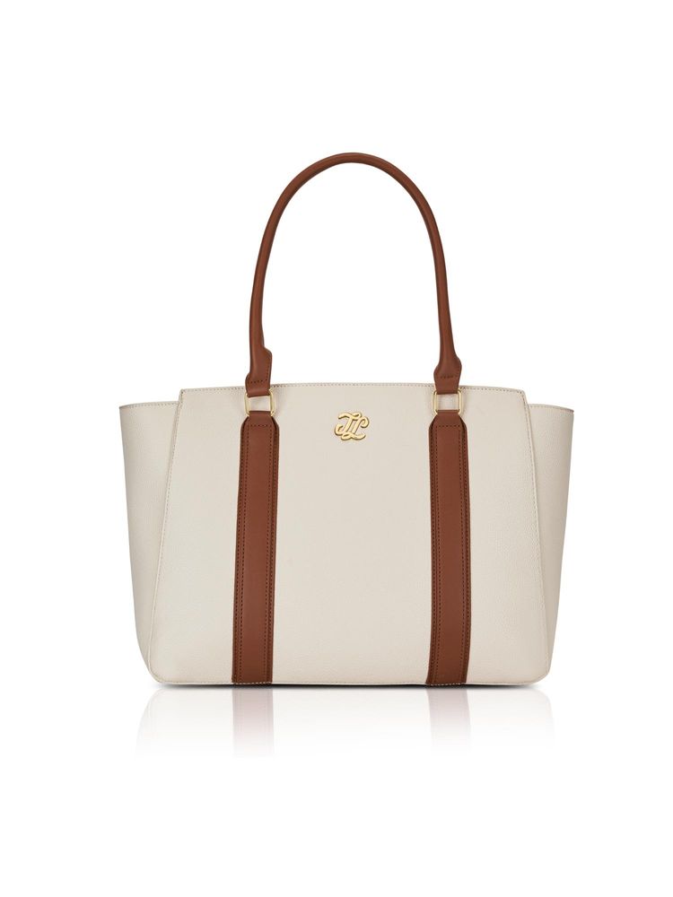 Lavie Signature Women Sierra Off White-Tan Tote Bag (L)-picture-18
