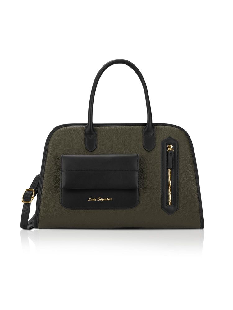 Lavie Signature Women Olive Satchel Bag with Detachable Strap (M)-image-39