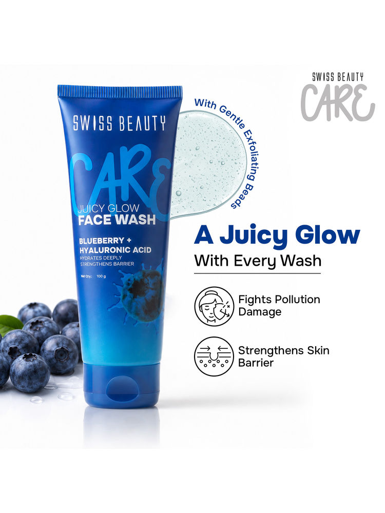 Swiss Beauty Care Juicy Glow Face Wash - With Blueberry + Hyaluronic Acid-image-44
