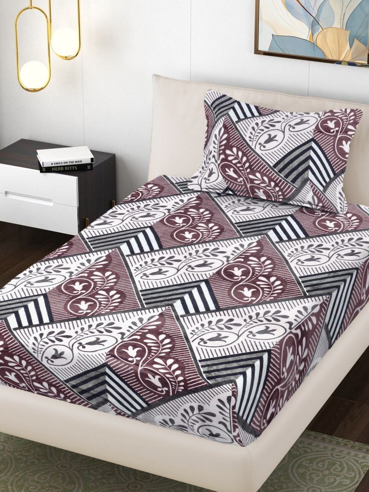 FABINALIV Multi-Color Ethnic Woollen Single Bedsheet with Pillow Cover-picture-14