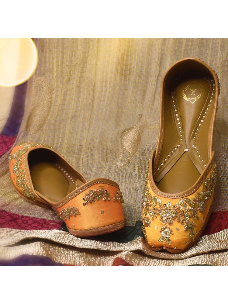 YASSIO Wafiya Jutti Bask in Sunshine with Golden Sequins and Floral Design-image-17